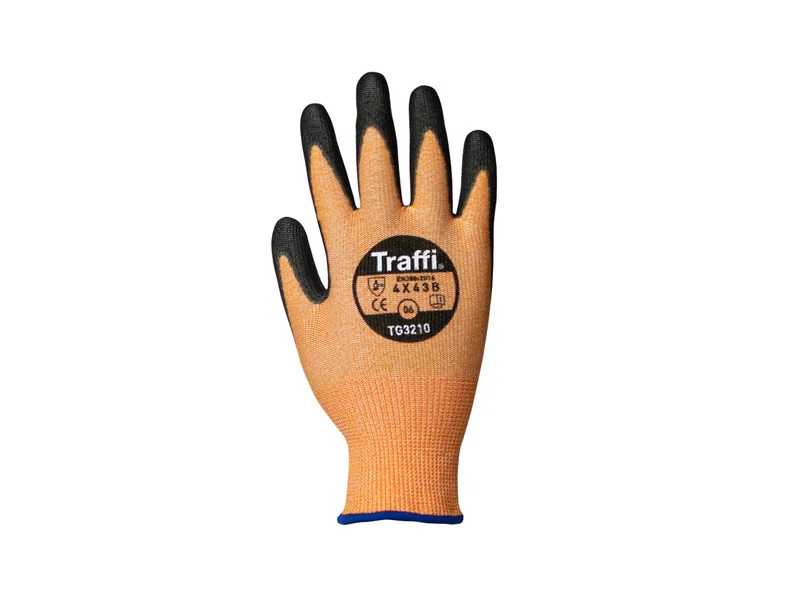 Traffi TG3210 Tri Polymer PU Cut Level B Safety Gloves