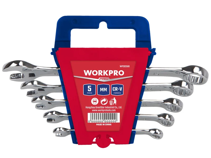 WORKPRO WP202500 6-15mm Combination Spanner 5pc Set