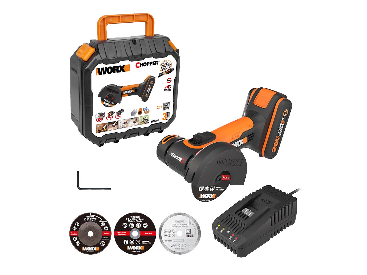 Worx WX801 20V 1 x 2.0Ah Cordless Chopper Mini Cutter