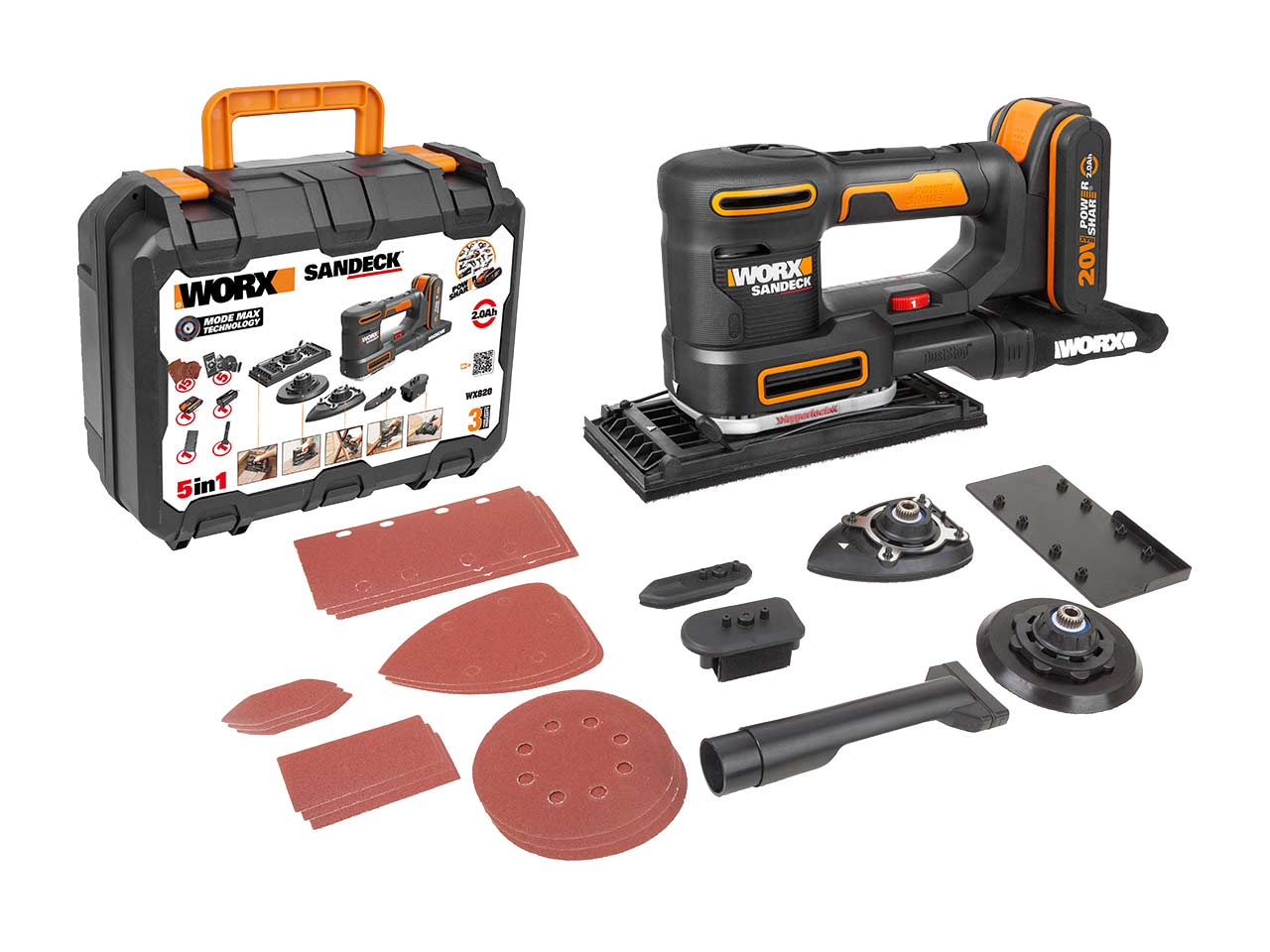 Worx WX820 20V 1 x 2.0Ah Cordless Sandeck Multi Sander