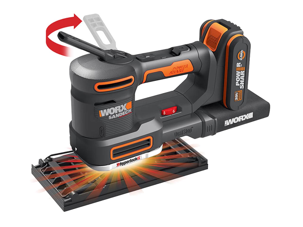 Worx WX820 20V 1 x 2.0Ah Cordless Sandeck Multi Sander