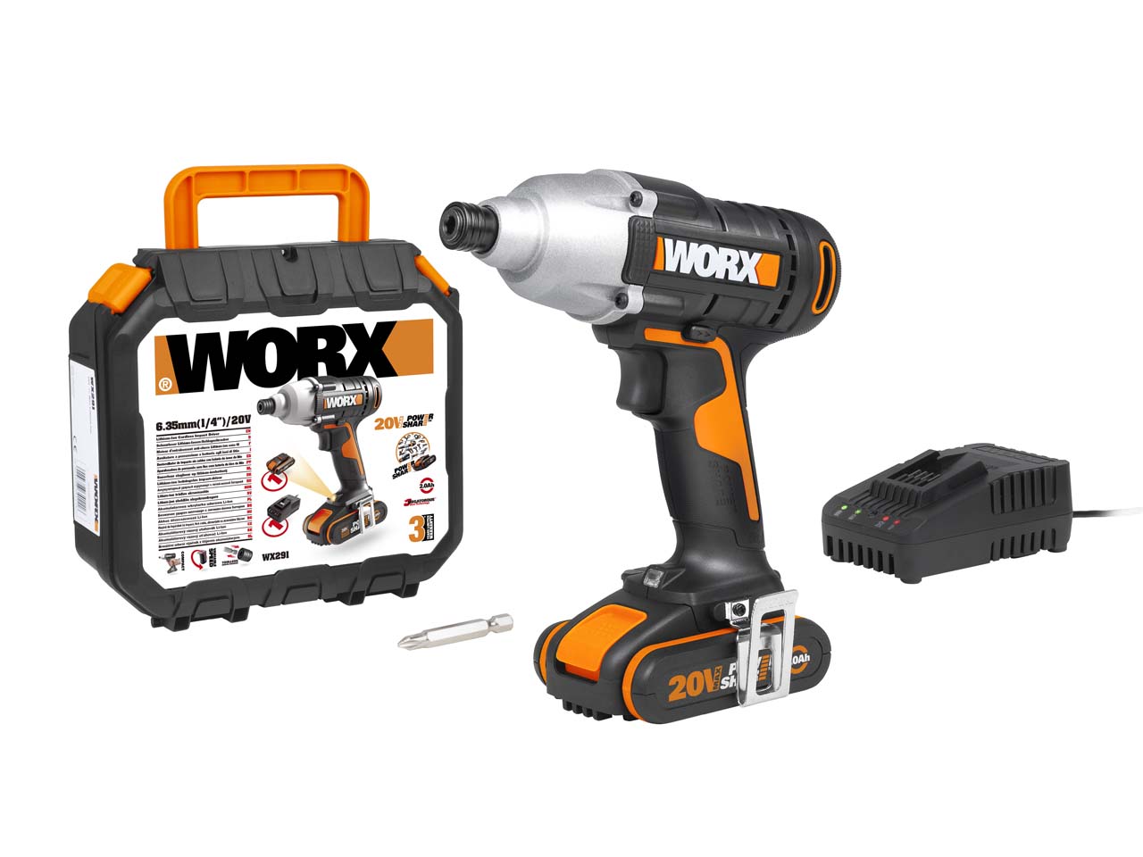 Worx WX291 20V 1x2Ah Cordless Impact Driver Kit