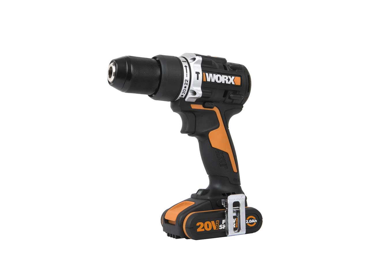 Worx WX352 20V 2x2Ah Cordless Brushless Combi Drill Kit