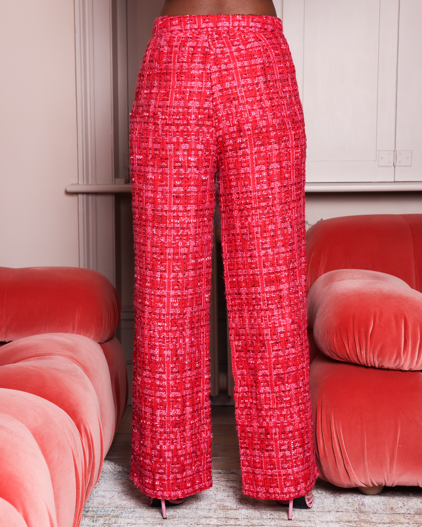 Flounce London basic high waisted wide leg trousers in red  ASOS