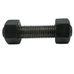 ASTM A193 B16 Threaded Stud Assembly with (2) A194 2H Nuts, Steel, 7 1/4" Length (FTF), 7/8"-9 Thread Size