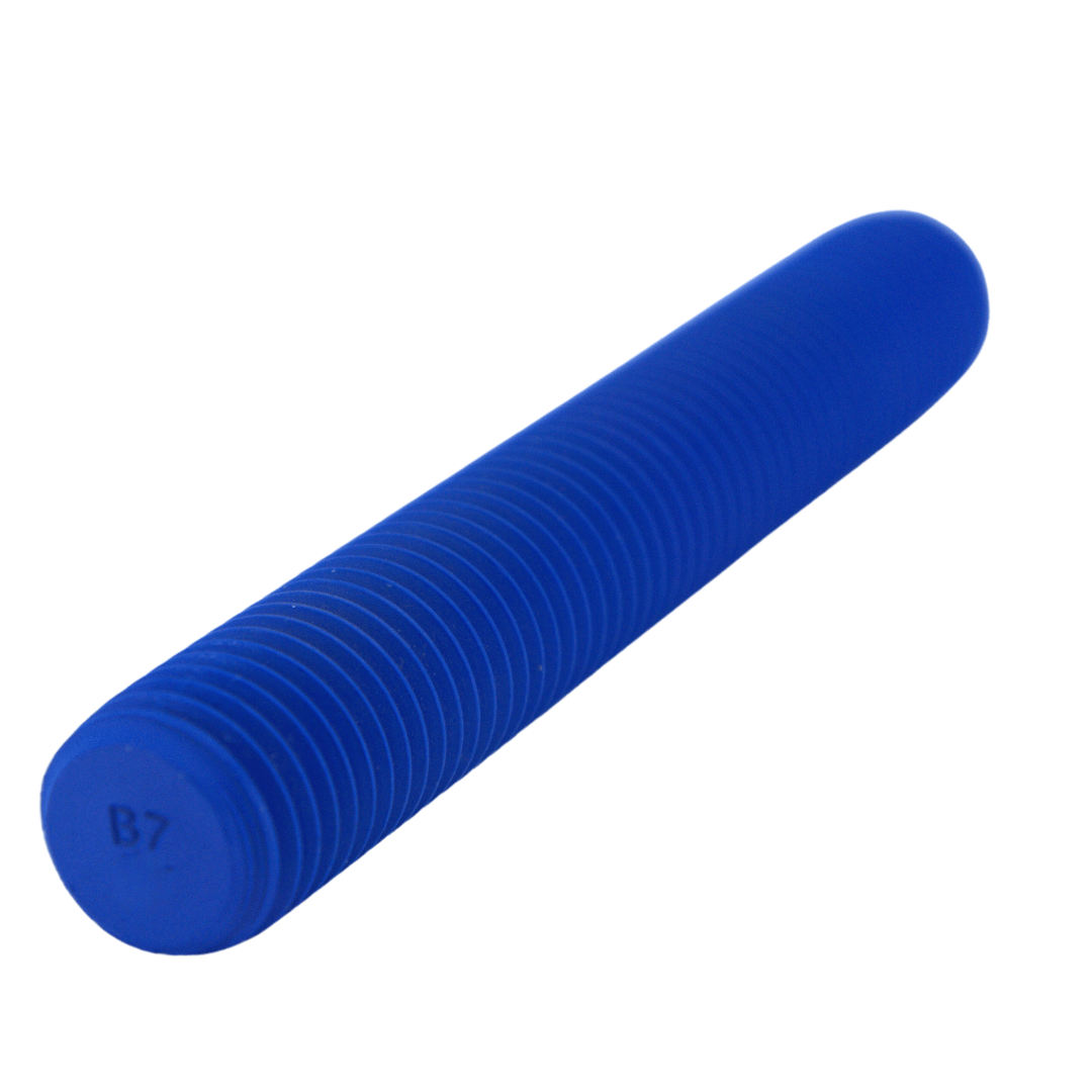 ASTM A193 B7 Fully Threaded Stud, Steel,  PTFE Blue Coated, 3" Length (FTF), 5/8"-11 Thread Size