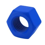 Heavy Hex Nut, PTFE Blue Coated Steel, ASTM A194 Grade 2H, 1 5/8-8 Thread Size