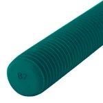 ASTM A193 B7 Fully Threaded Stud, Steel,  PTFE Green Coated, 2" Length (FTF), 1/2"-13 Thread Size